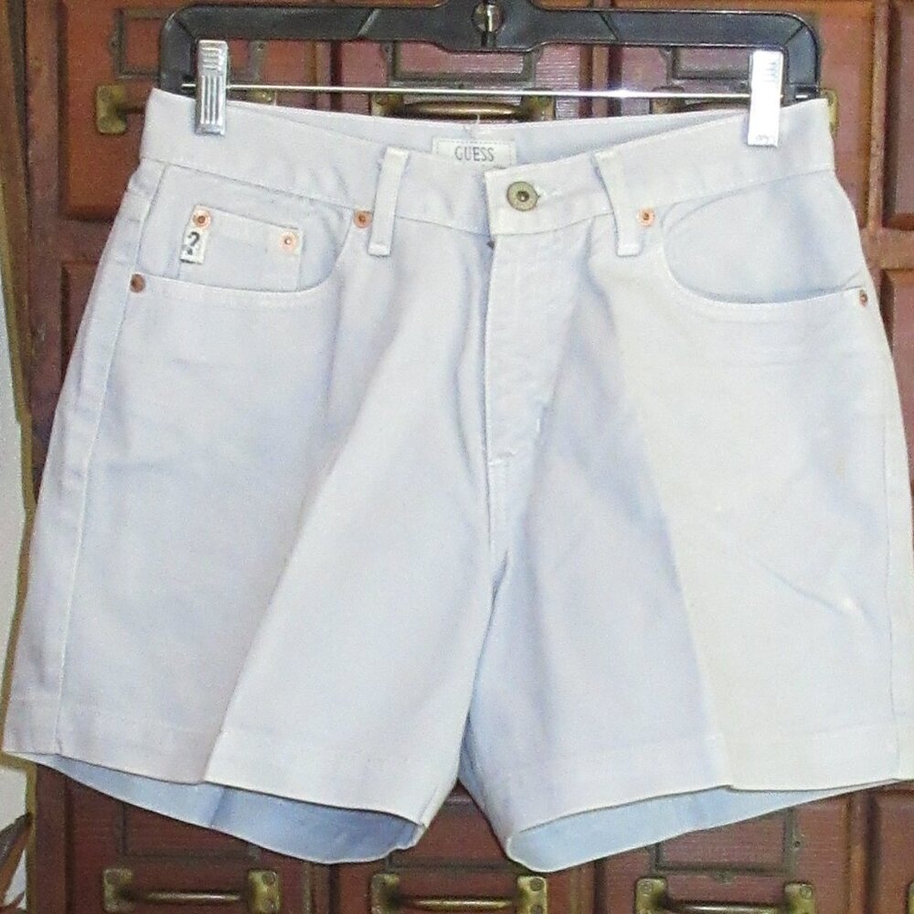 GUESS Light Blue Cotton Denim Shorts 29